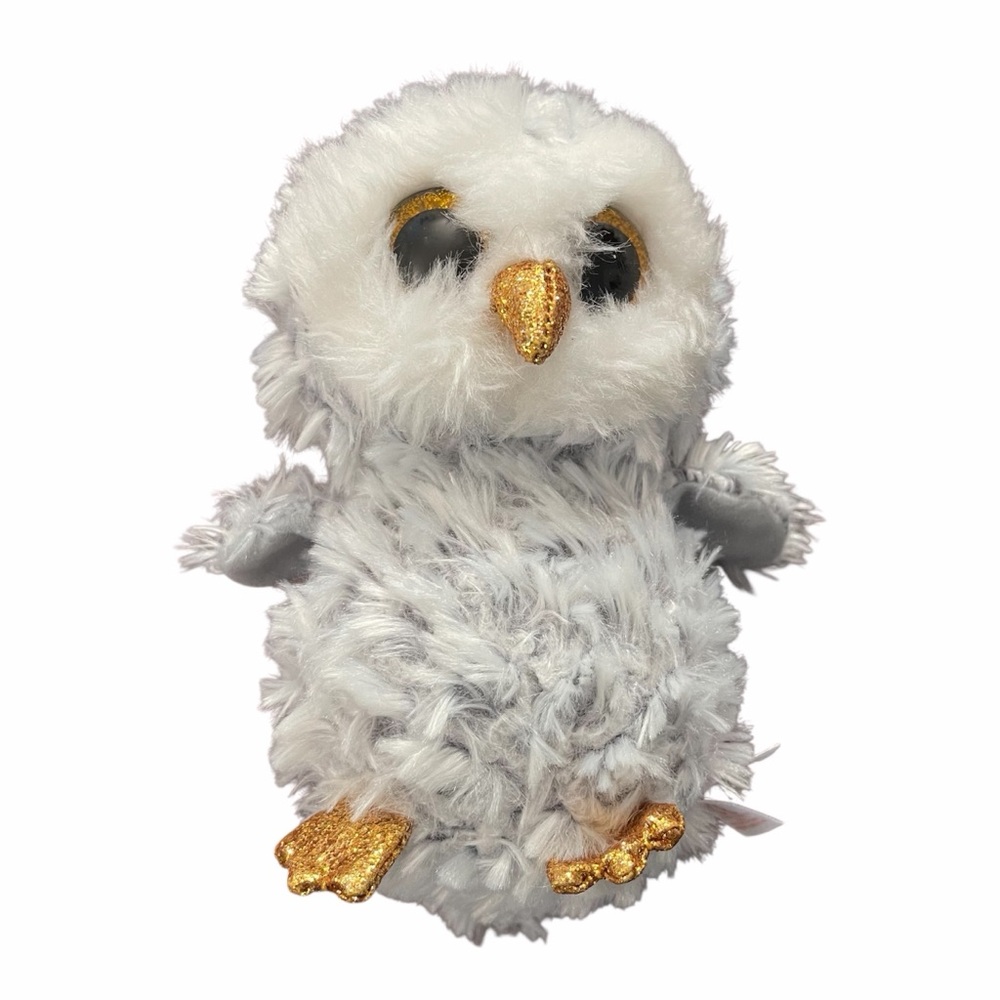 TY Owlette Plush Small Toy - White and Gold Owl